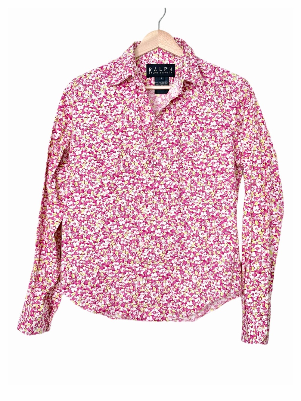Ralph Lauren Button-Down Top Blouse Size 8
Long Sleeves Ditsy Floral Print